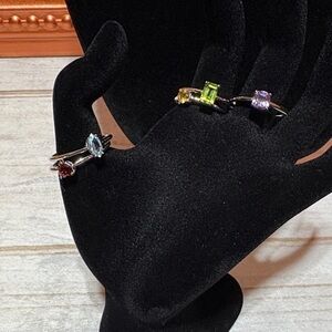 JTV Silver Bracelet with Multi-Colored Stones